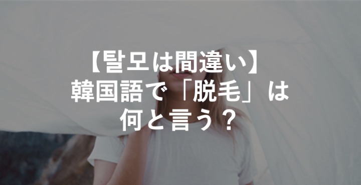 탈모は間違い 韓国語で 脱毛 は何と言う 日本人が間違えやすい韓国語 チェゴハングル